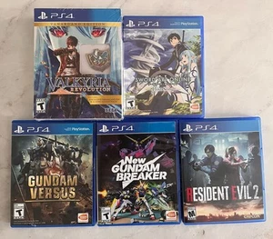 PlayStation 4 PS4 Lot Of 5 Games Resident Evil 2, Gundam Breakers Gundam Versus - Picture 1 of 7