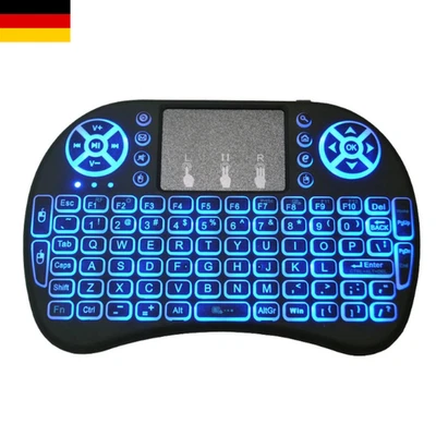 Mini Wireless Tastatur i8 mit Multitouch Touchpad PC Smart TV LED RGB Keyboard - Bild 1 von 4