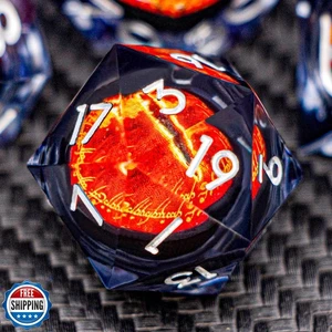ARUOHHA DND Resin Dice Gazes Eye Dice Liquid Core Flaming RPG Sha - Picture 1 of 5