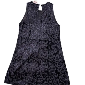 VTG USA Velvet Dress Sz M Crushed Burnout Pull On Fit & Flare Whimsigoth 90s Y2K - Picture 1 of 8