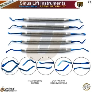 5 Sinus Lift Instruments Dental Sinus Lifting Elevators Titanium Hollow Handle - Picture 1 of 2