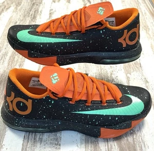 Nike KD 6 Texas Black Green Glow Urban Orange Shoes Men’s Size 10 599424-002 - Picture 1 of 11