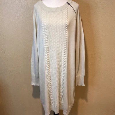 Woolrich Women's Cream Dutch Hollow Long Sweater, Size XXL, Raglan sleeves - Image 1 of 4