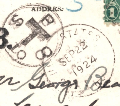 USA TRANSATLANTIC Ship Postcard SEA POST OFFICE *TAXE* Mark 1924 PAQUEBOT YH439 - Image 1 of 4