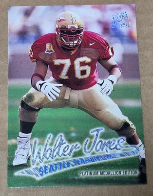 1997 Fleer Ultra #P186 Walter Jones Rookie Platinum Medallion - Seahawks - Image 1 of 2
