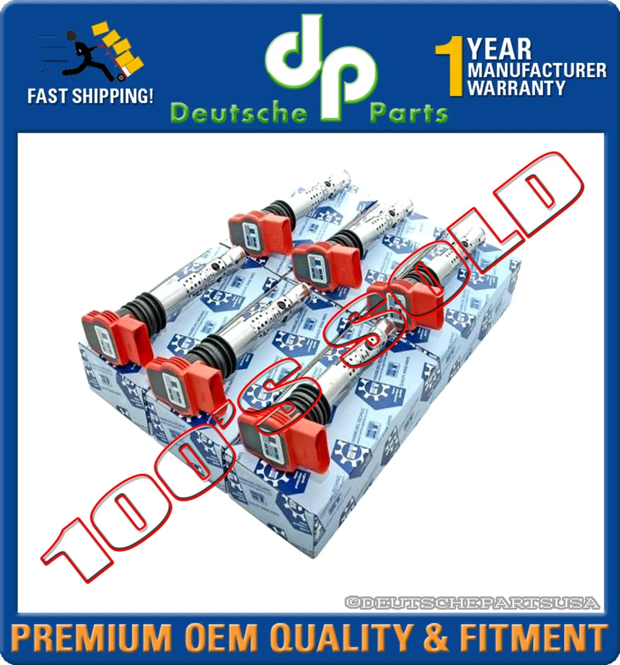 AUDI A4 A6 QUATTRO 3.0 V6 IGNITION COIL COILS 6 x 06C 905 115E / 06C905115L SET Foto 1 de 1