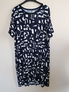 Kleid v. Gina Benotti Gr. 48/50 dunkelblau m. Buchstabenmuster ungetragen - Bild 1 von 5