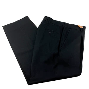 Hugo Boss DR HOOK US Dress Pants Slacks Black Single Pleat 33x29 Virgin Wool 100 - Picture 1 of 19