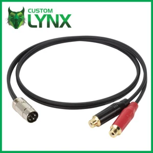 4 Pin DIN to 2 x RCA Phono Female Sockets Cable. QUAD 33/34/44/303/405 PRO Lead - Picture 1 of 4