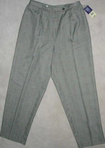 NWT Womens HILLARD & HANSON Size 16W Black Plaid STRETCH POLYESTER PANTS Leg30 - Picture 1 of 5