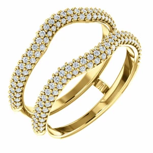 (G-H, SI2-SI3) Diamond Bridal Ring Guard In 14K Yellow Gold (5/8 CTW) - Picture 1 of 5