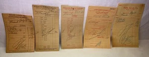 5 1940’s Werbebelege Rechnungen Süßigkeiten Backen Popcorn Chippewa Falls WI - Bild 1 von 6