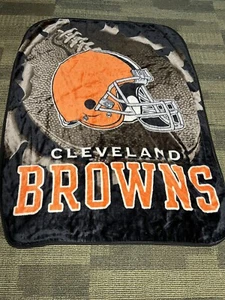 CLEVELAND BROWNS SOFT THROW FLEECE BLANKET 48”x60”- NFL - Picture 1 of 3