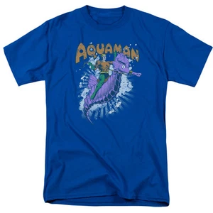 DC COMICS AQUAMAN RIDE FREE Licensed Adult Men's Graphic Tee Shirt SM-5XL - Picture 1 of 2