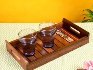 Handpainted Sheesham Wood Serving Tray - Picture 1 of 3