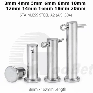 Clevis Pin Hinge Pin Retaining Pin with Cotter Pin Stainless Steel Metric 304 A2 - Picture 1 of 182