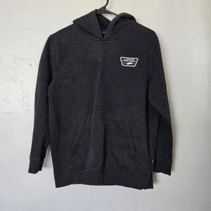 Vans Youth Large Black Hoodie White Logo Sweatshirt Pullover Skater Casual - Picture 1 of 6