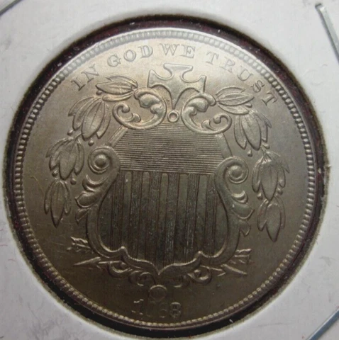 1868 SHIELD NICKEL 5c PHILADELPHIA MINT VERY NICE DATE HIGH GRADE COIN Cover