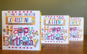 Special birthday card for girl female special female Personalised pretty card - Picture 1 of 12