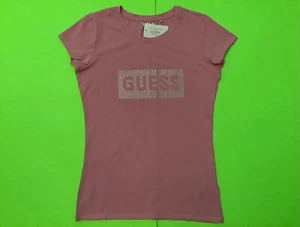 GUESS Los Angeles Women’s Short Sleeve T-Shirt Size MEDIUM Pink w/Silver - Picture 1 of 12