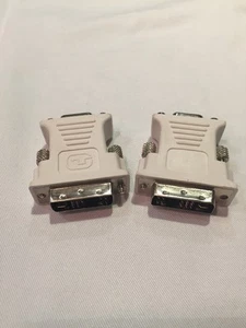 2 x DVI-A Male to VGA Female 15-Pin Video Monitor Adapter Converter NEW - Picture 1 of 5