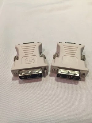 2 x DVI-A Male to VGA Female 15-Pin Video Monitor Adapter Converter NEW - Image 1 of 4