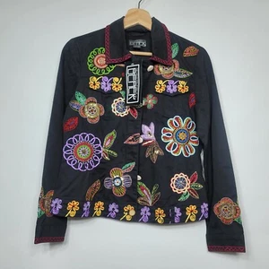 NWT Berek Black Jacket Embroidered Beading & Sequins Petite Medium - Picture 1 of 8