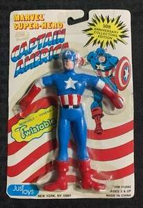 1989 CAPTAIN AMERICA Twistables MOC C-6.0 Just Toys / Marvel Super-Heroes - Picture 1 of 2
