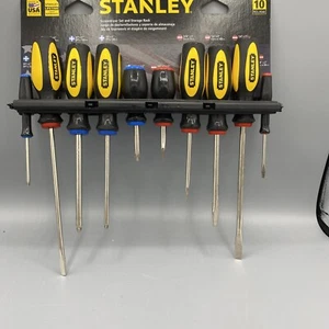 Stanley: 10-Piece #60-100 Standard & Phillips Screwdriver Set w/ Rack New - Picture 1 of 2