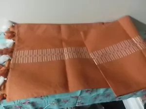68x13 In Table Runner Orange With Tassles - Picture 1 of 2