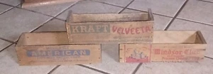 VTG Box lot 3 wood Cheese Rustic Wooden WINDSOR CLUB KRAFT AMERICAN MEL-O-BIT - Picture 1 of 5
