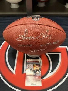 Thurman Thomas Buffalo Bills Signed Wilson Duke Pro Football & "HOF 07" Insc - Picture 1 of 4