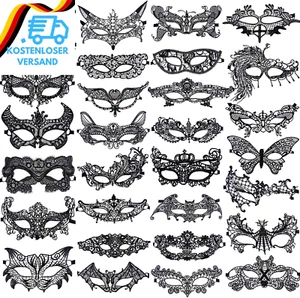 SIQUK Venezianische Maske Damen Spitze Augenmaske Maskenball Masken Für Party Ab - Bild 1 von 12