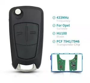 Fits Opel Vauxhal Zafira Astra h 2005-2009 433MHz Remote Car Key - Foto 1 di 6