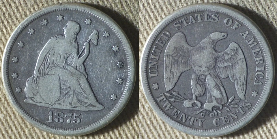 Twenty Cents : 1875CC F IRUS85A - Image 1 of 1