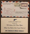 Vtg/Antique 1947 Pan Am 1st Flight Envelope-Advertisement-System Of Flying Clipp