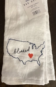 Rae Dunn Kitchen Towels Heart of America USA Blessed Set of 2 New - Picture 1 of 2