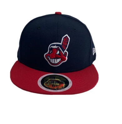 Kids Chief Wahoo Cleveland Indians New Era 59FIFTY fitted cap Navy/Red - Image 1 of 4