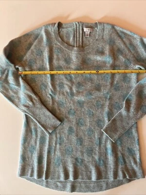 Halogen S 100% Cashmere Sweater Soft Blue gray W/Dots - Soft - Perfect Cond. - Image 1 of 3
