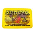 International Zombie Hunting Permit No Expiration Airsoft Pvc Morale Patch