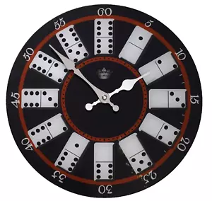 Orologio da parete decorativo da cucina in plastica sotto il vetro, 12", DOMINOES, intelligente - Foto 1 di 11