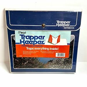 Vintage Blue Trapper Keeper Mountain Lake 3 Folders Paper Original Portfolio