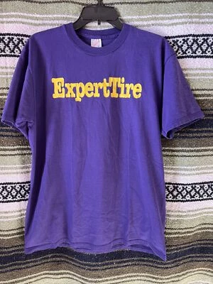 Vintage 80s Jerzees 50/50 T Shirt Large Expert Tire Crewneck SINGLE STITCH - Image 1 of 3