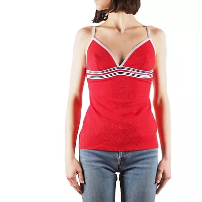 Camiseta sin mangas Dolce&Gabbana vintage para mujer sin mangas de malla de encaje rojo talla L/grande Foto 1 de 4