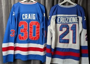 Camiseta de hockey Mike Eruzione Team EE. UU. FIRMADA L + L Camiseta Jim Craig Juegos Olímpicos de 1980 - Imagen 1 de 7