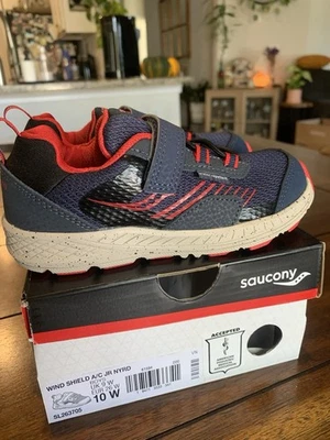 Saucony Boy's S-Wind A/C Sneakers Run Shoes Athletic Navy/Red 4.5 W - Image 1 of 4