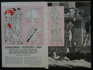 5 Outdoor Christmas Cut-Outs 1962 How-To build PLANS Santa Reindeer + more Xmas - Picture 1 of 2