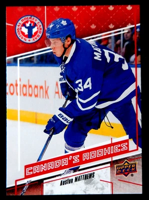 Tarjeta Auston Matthews Upper Deck Hockey Day in Canada's Rookies Can 1, 2016 Leafs Foto 1 de 2