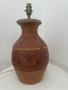 Terracotta Rustic Table Lamp Pottery India Jane Vibe Tuscany Vintage 42cm Tall - Picture 1 of 5