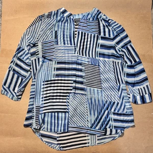 3/4 Arm Shirt von Van Heusen in blau-weiß, Größe L - Bild 1 von 4
